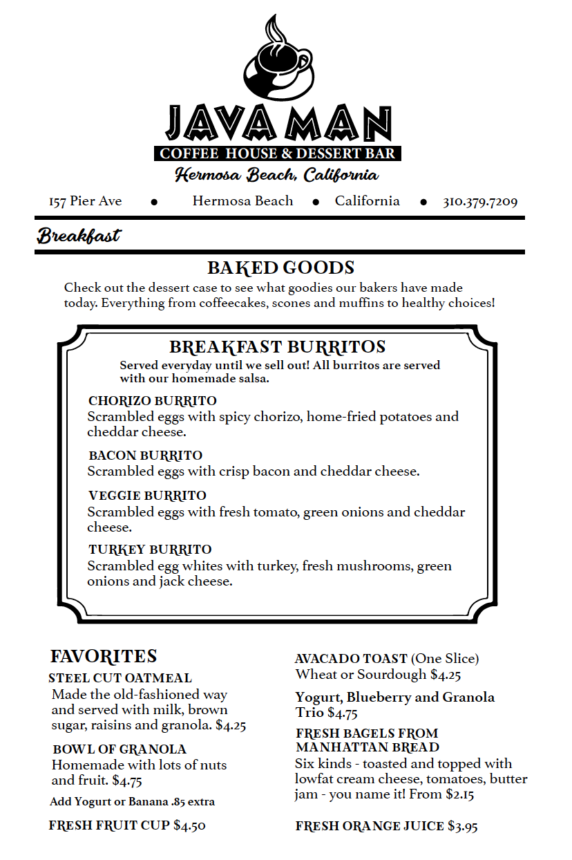 Java Man Coffee House and Dessert Bar